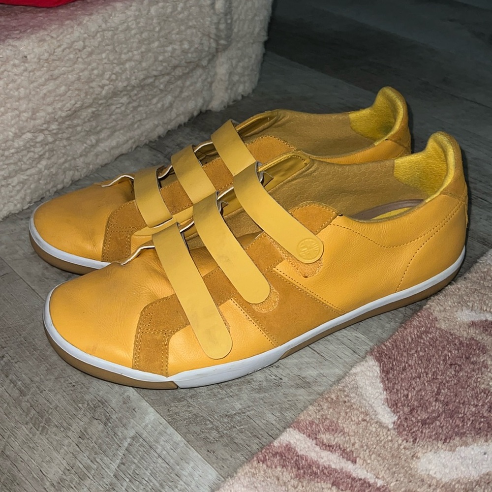 PLAE Larkin Yellow Velcro Strap Sneakers